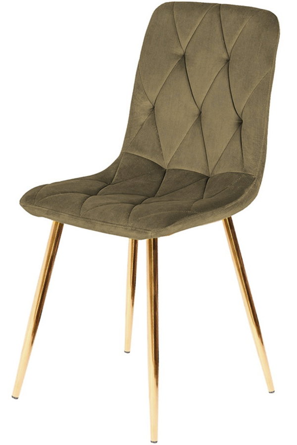 Krzeso tapicerowane BORGO VELVET BROWN GOLD